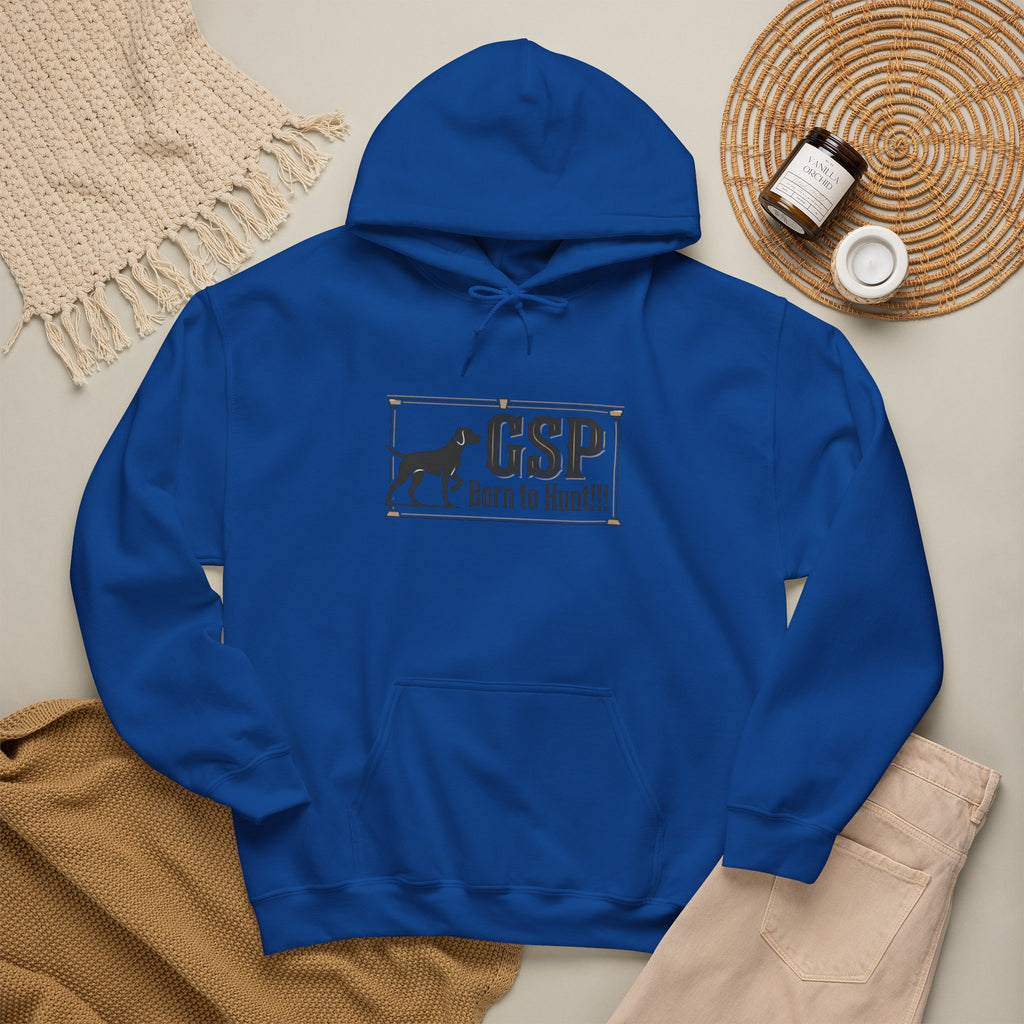 GSP 'Born to Hunt' Hoodie — German Shorthaired Pointer Blueprint Design
