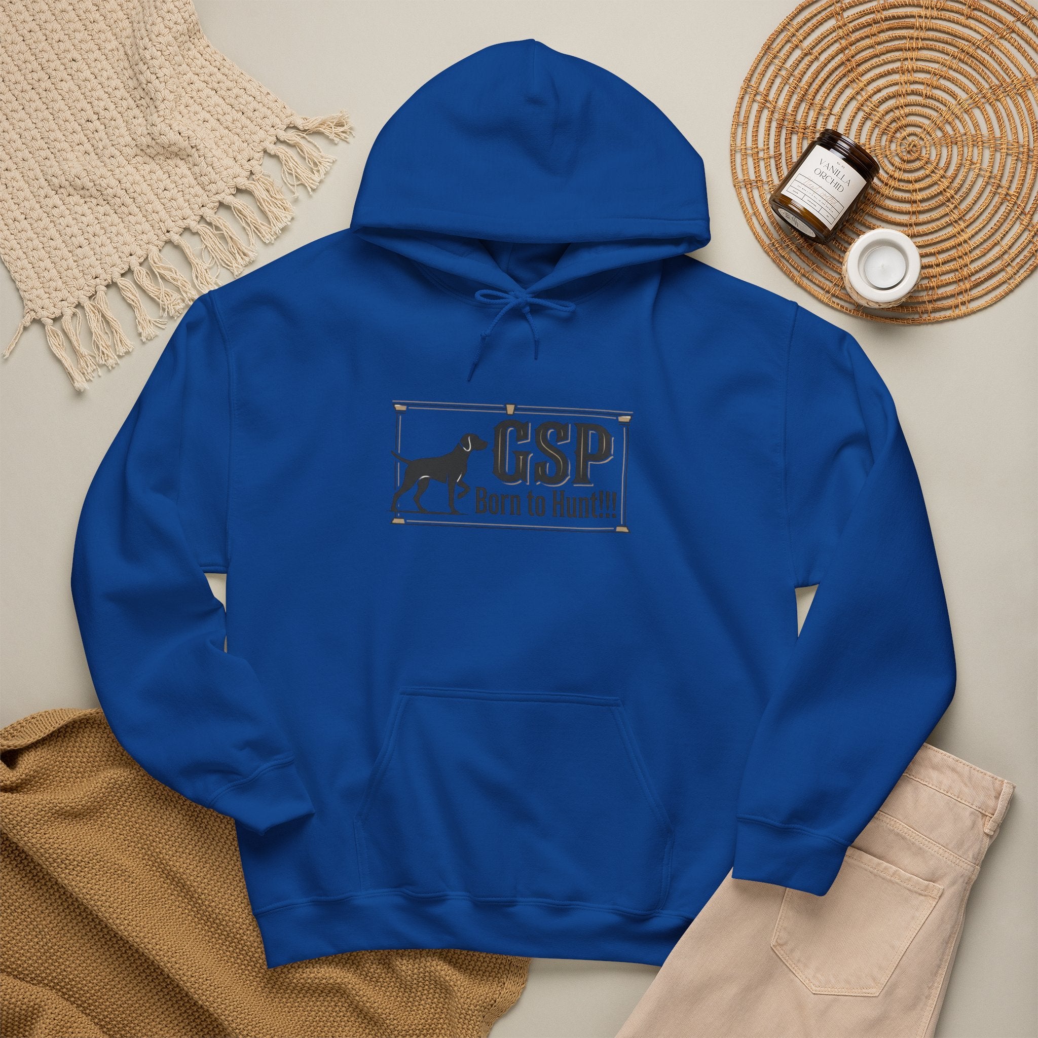 GSP 'Born to Hunt' Hoodie — German Shorthaired Pointer Blueprint Design