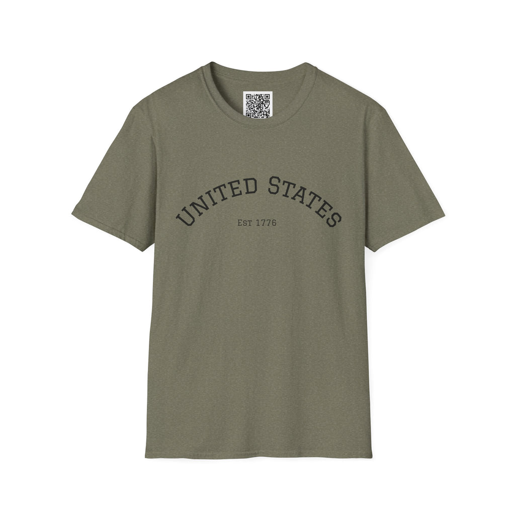 United States EST 1776 T-Shirt | Patriotic Vintage Script Tee