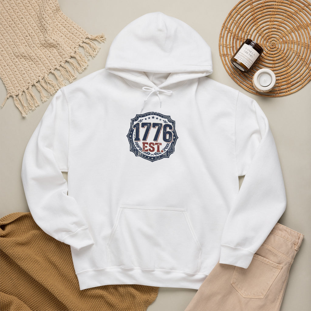1776 Patriotic Hoodie — "Free Because of the Brave" Military Veteran Sweatshirt