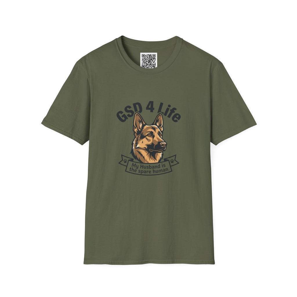 GSD 4 Life — "My Husband is the Spare Human" Dog Lover Tee