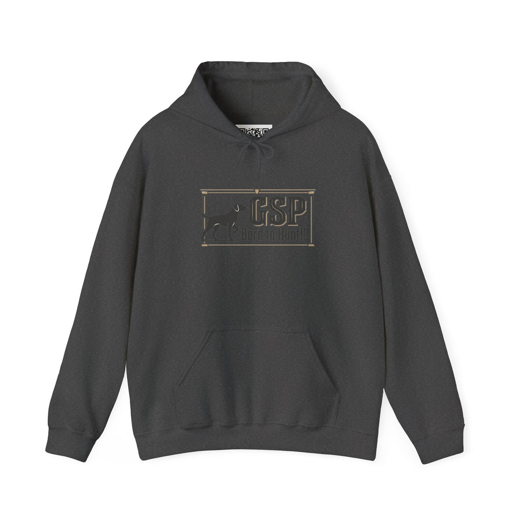 GSP 'Born to Hunt' Hoodie — German Shorthaired Pointer Blueprint Design
