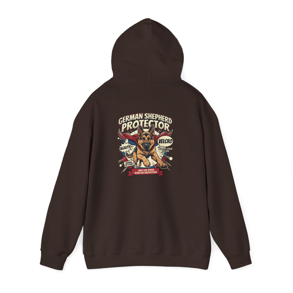 German Shepherd Protector Hoodie — "Not All Heroes Wear Capes" Dog Lover Pullover