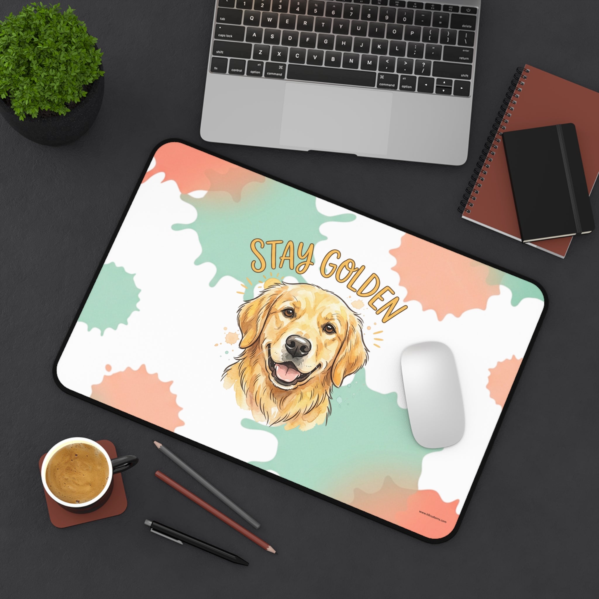 Stay Golden Golden Retriever Desk Mat