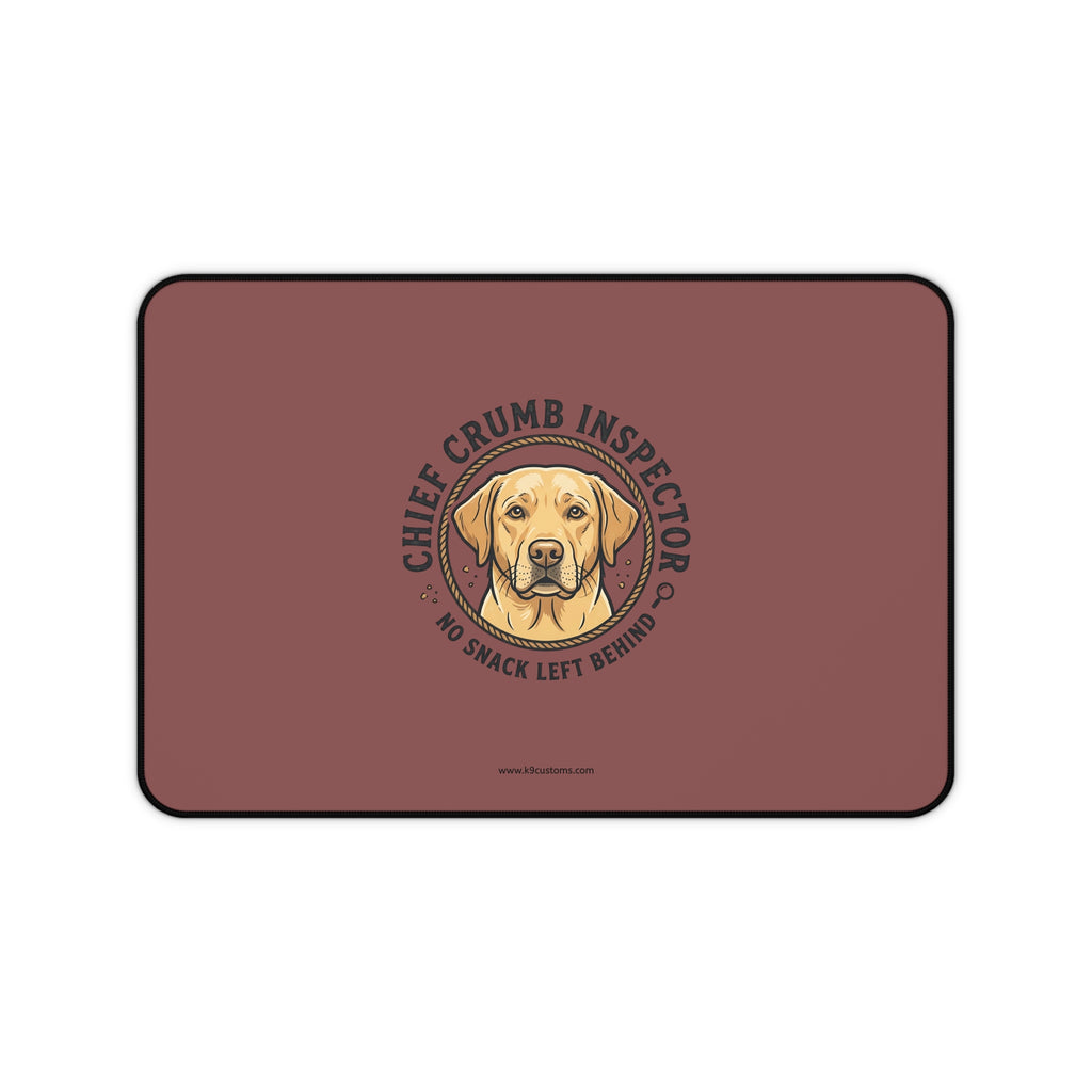 Labrador Retriever Desk Mat — "Chief Crumb Inspector" Labrador Mouse Pad Desk Mat