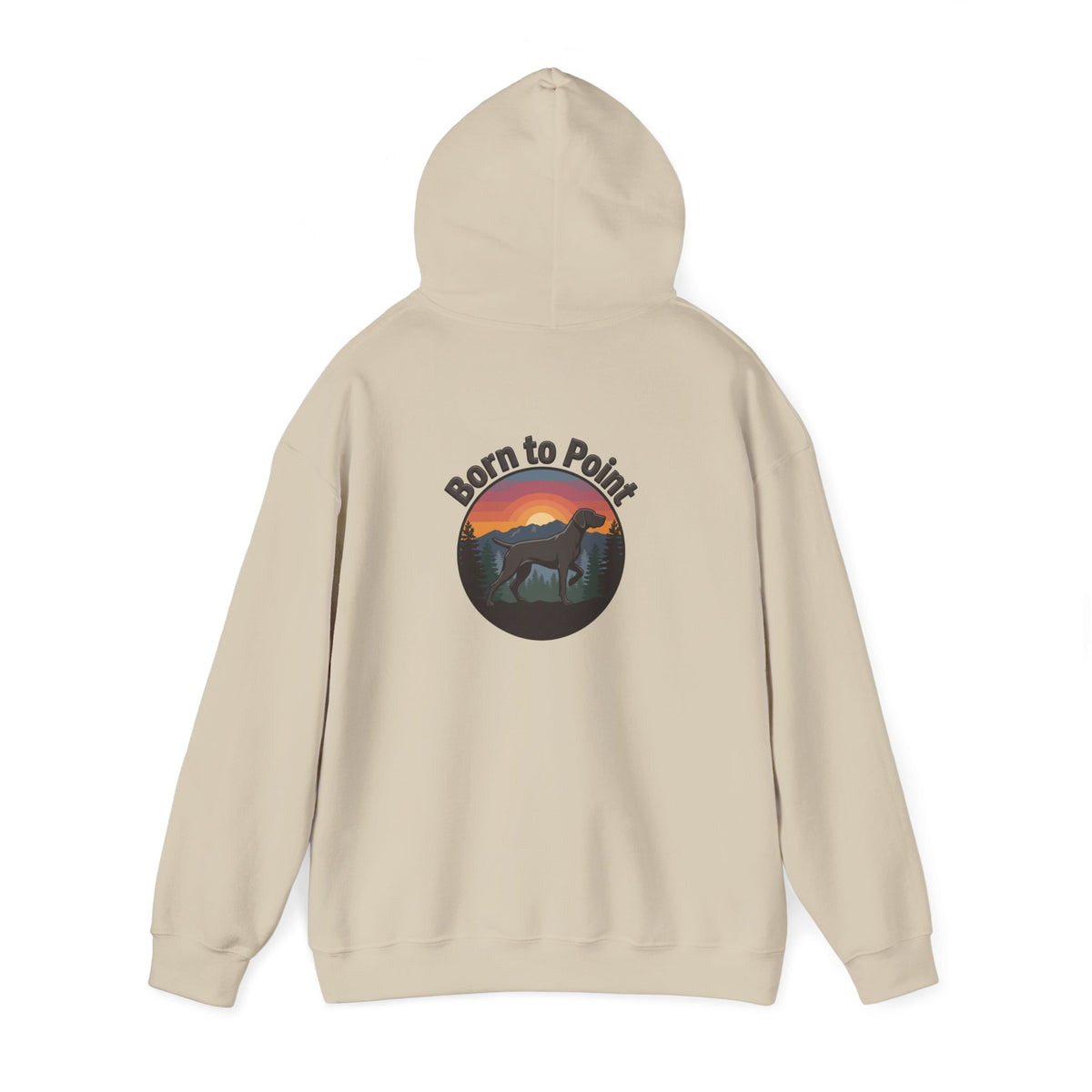 German Shorthaired Pointer Hoodie - "Born to Point" Vintage Sunset Sporting Sweatshirt