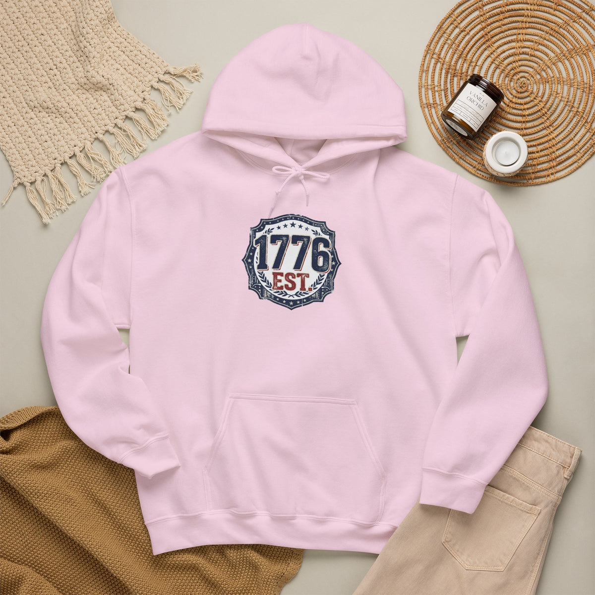 1776 Patriotic Hoodie — "Free Because of the Brave" Military Veteran Sweatshirt