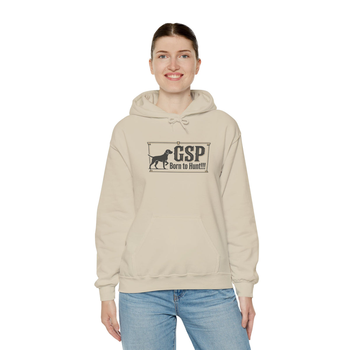 GSP 'Born to Hunt' Hoodie — German Shorthaired Pointer Blueprint Design