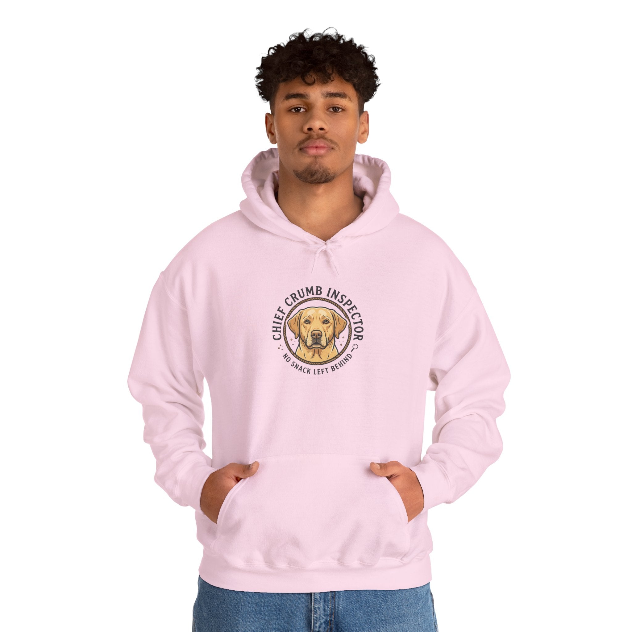 Labrador Retriever Hoodie — “Chief Crumb Inspector” Cute Labrador Kitchen Portrait Pullover