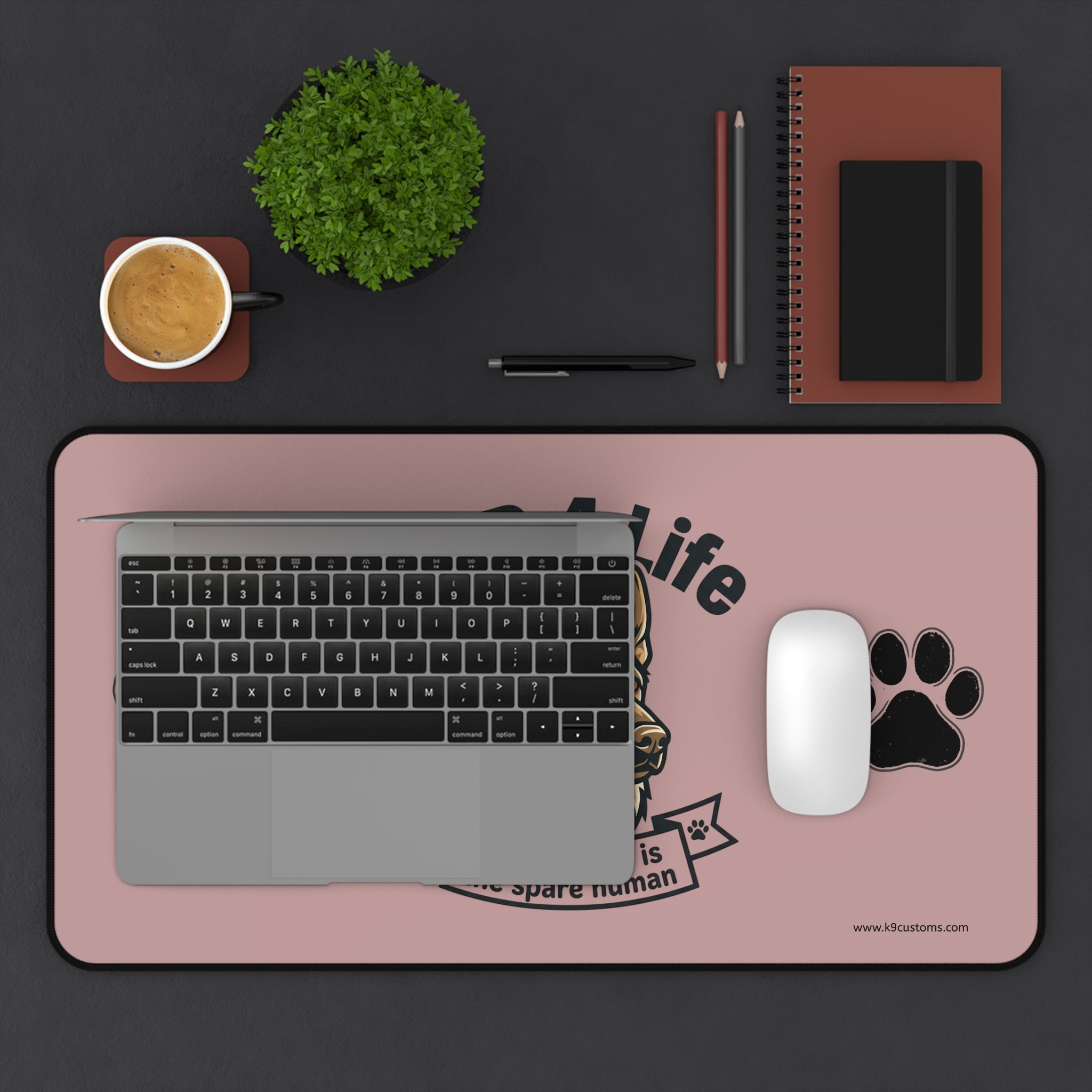 GSD 4 Life Desk Mat – “My Husband is the Spare Human” German Shepherd Mouse Pad