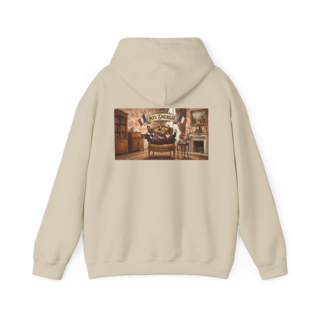 Frenchie Hoodie 90% Energy — Graphic Pullover