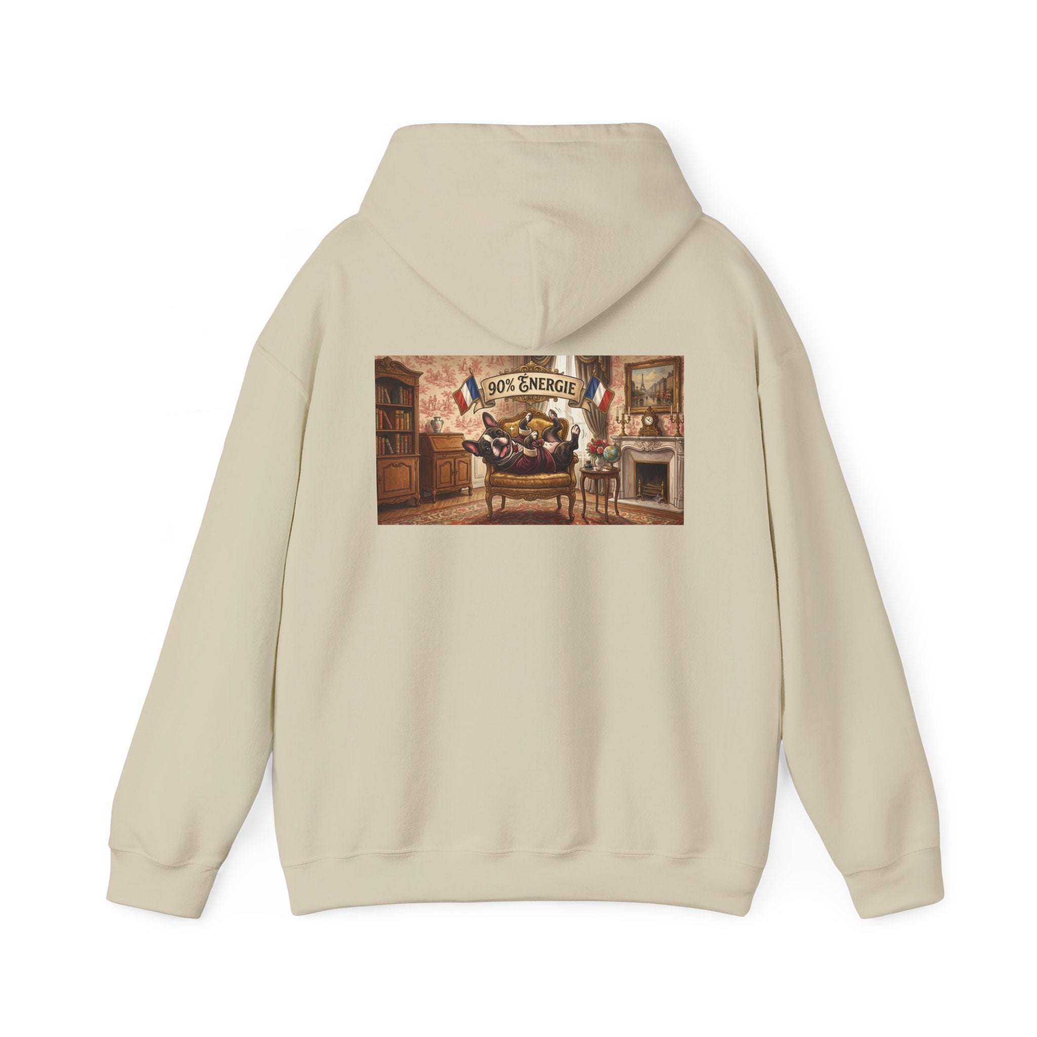 Frenchie Hoodie 90% Energy — Graphic Pullover