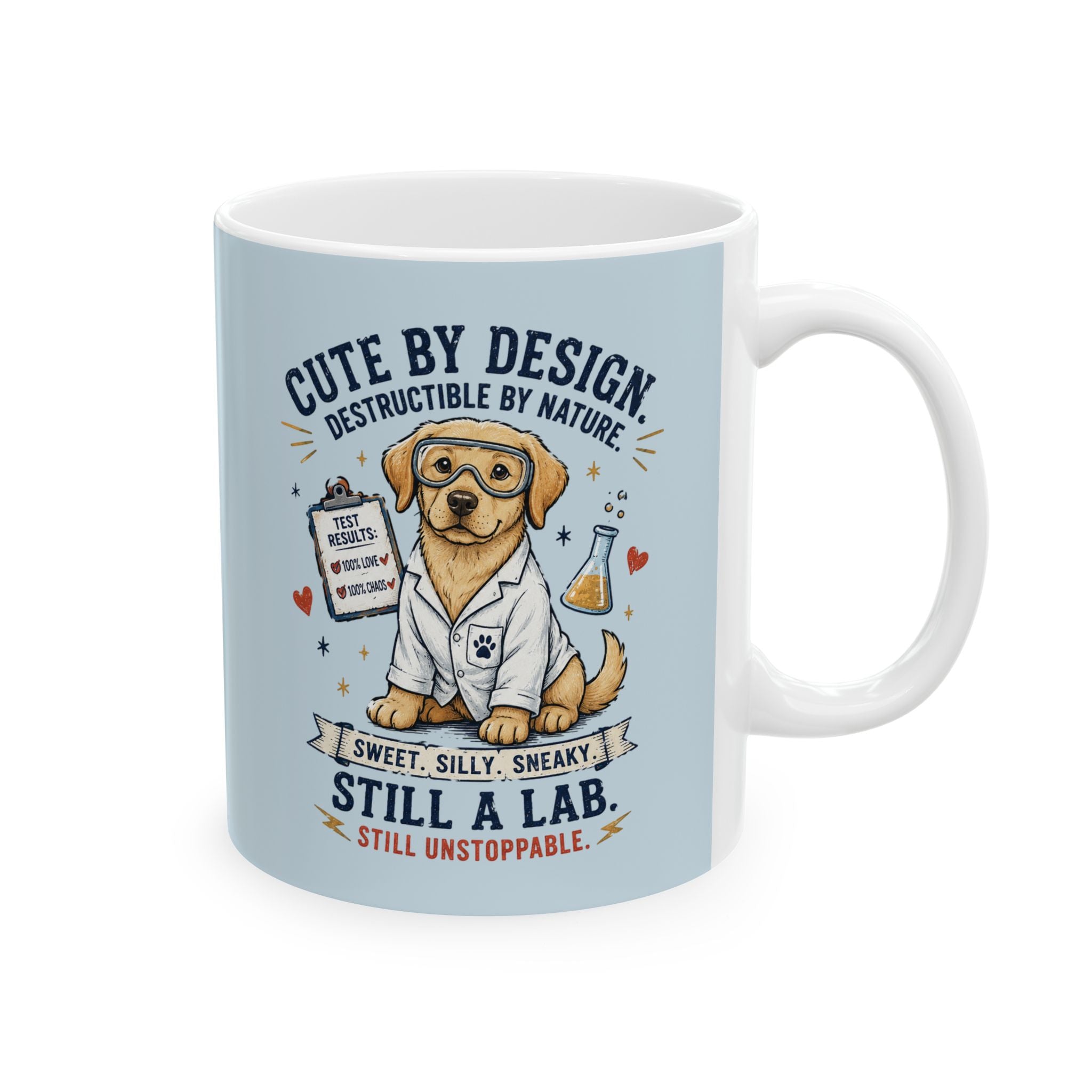 Cute Lab Lover Mug — "Cuteness Overload" Ceramic Coffee Cup (11oz & 15oz)