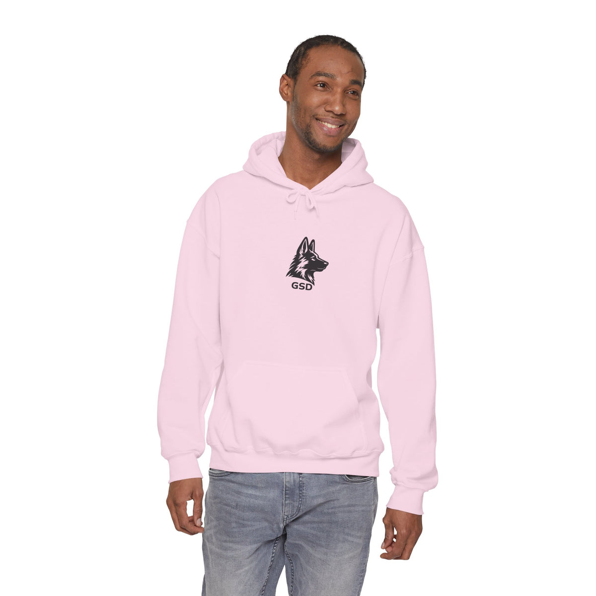 German Shepherd Hoodie - "I Can Run What's Your SuperPower" - Word Cloud Dog Silhouette Graphic Sweatshirt