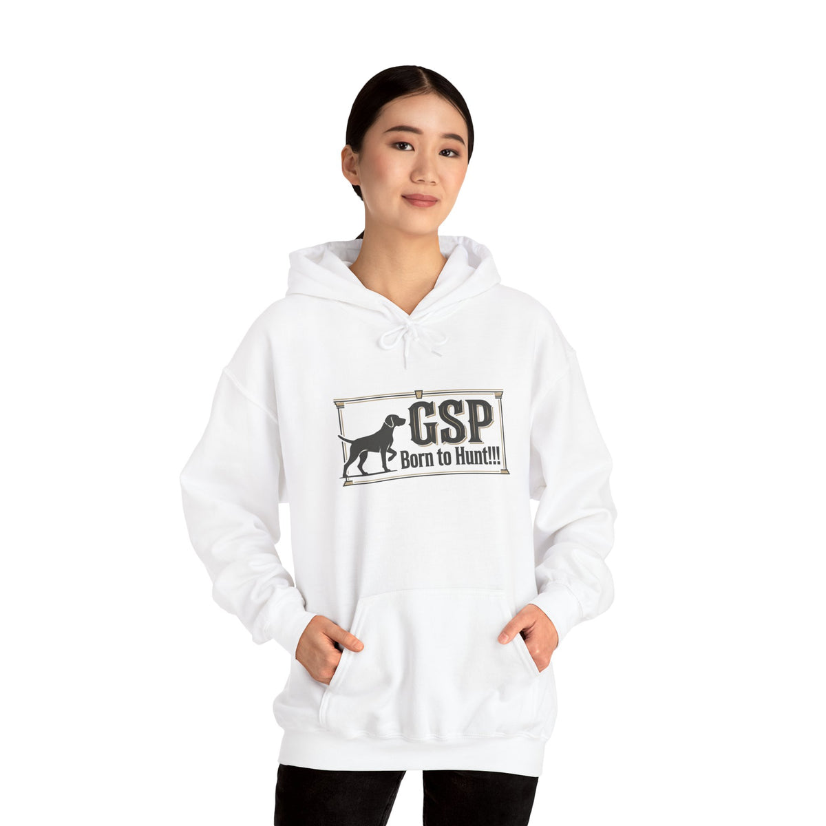 GSP 'Born to Hunt' Hoodie — German Shorthaired Pointer Blueprint Design