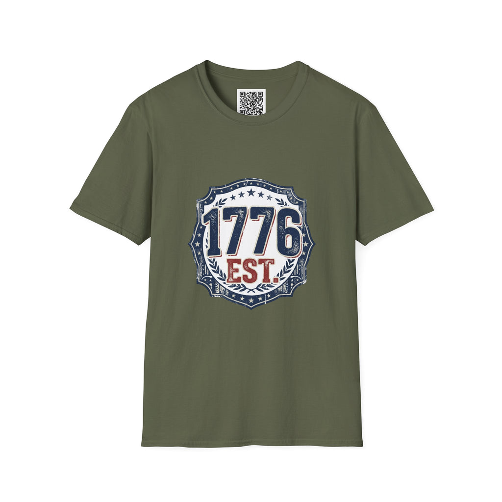 1776 Vintage Shield T-Shirt — Patriotic Independence Day Tee