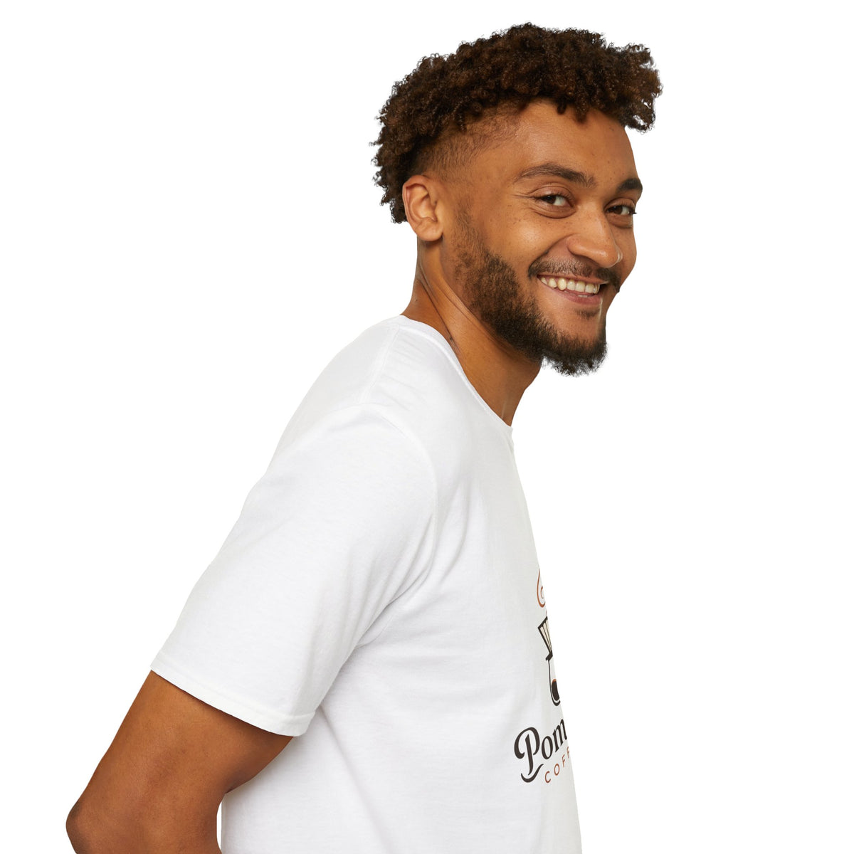 Pomeranian Pom Pom Coffee Pomeranian T-Shirt — “Fueled by Coffee and Pom Pom Energy”