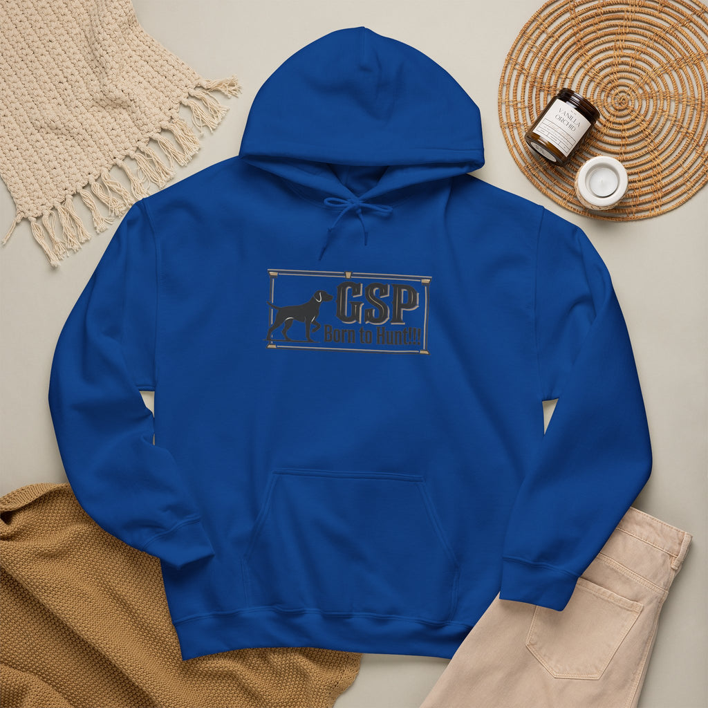 GSP 'Born to Hunt' Hoodie — German Shorthaired Pointer Blueprint Design