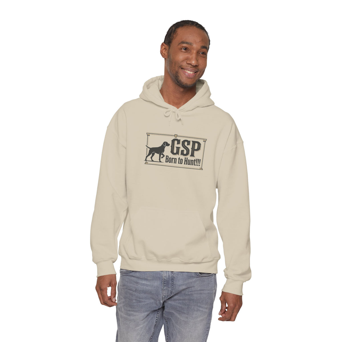 GSP 'Born to Hunt' Hoodie — German Shorthaired Pointer Blueprint Design
