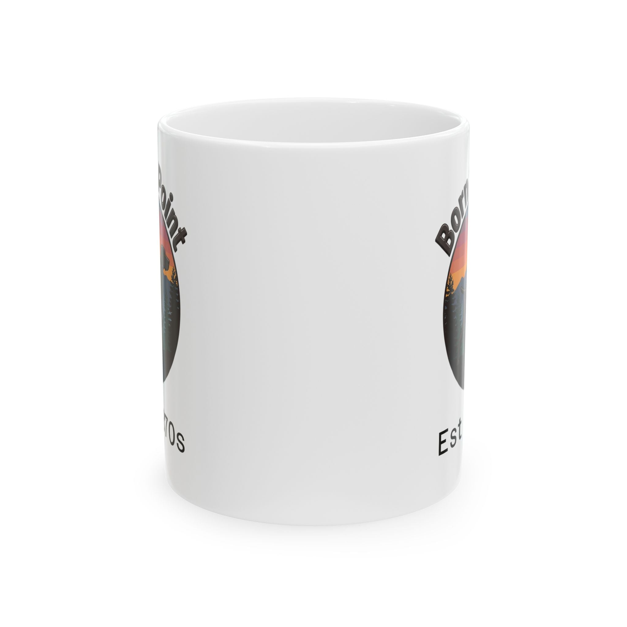 GSP Ceramic Mug — Born to Paint Vintage Sunset Logo (11oz & 15oz)