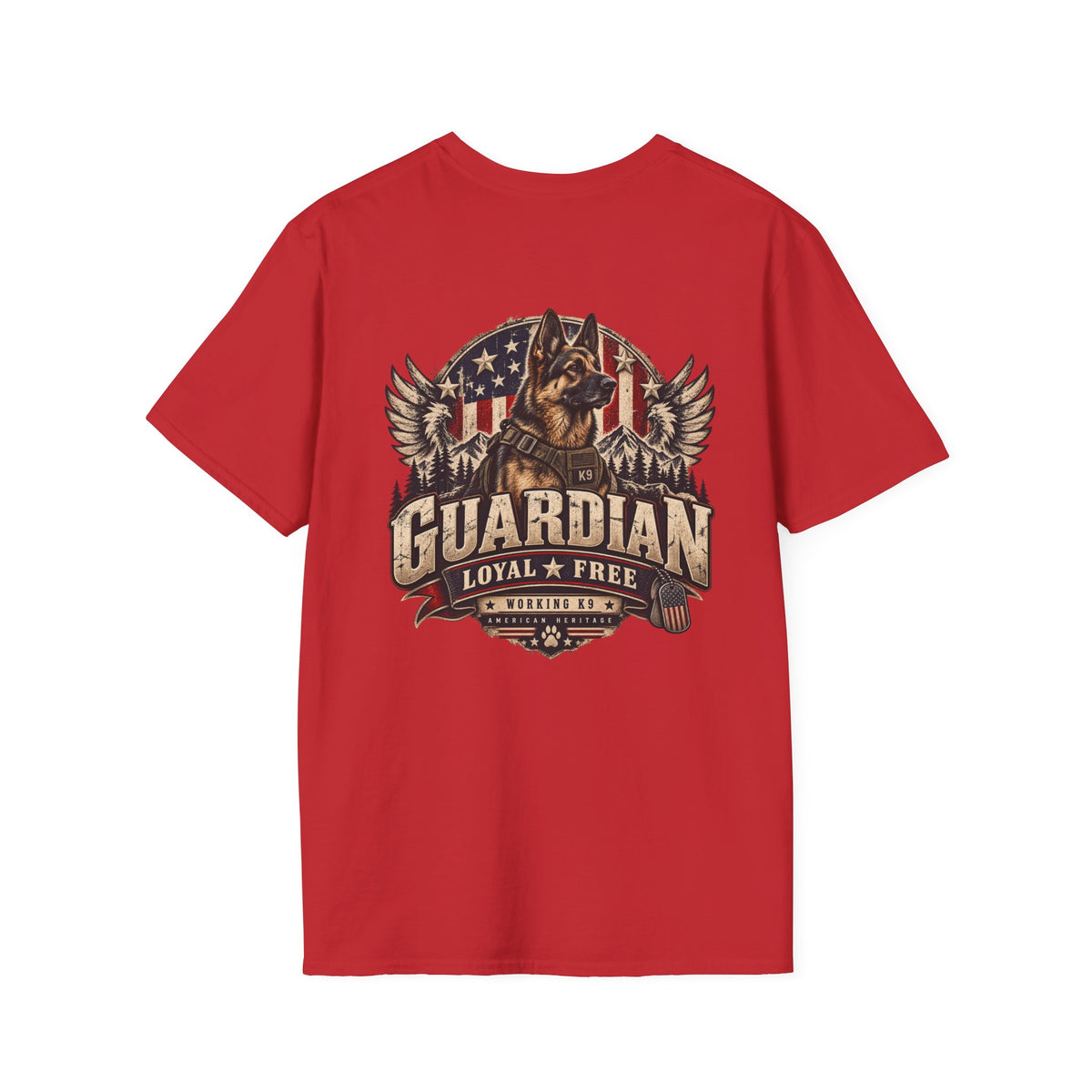 Guardian German Shepherd T-Shirt — Loyal & Free Patriotic K9 Tee