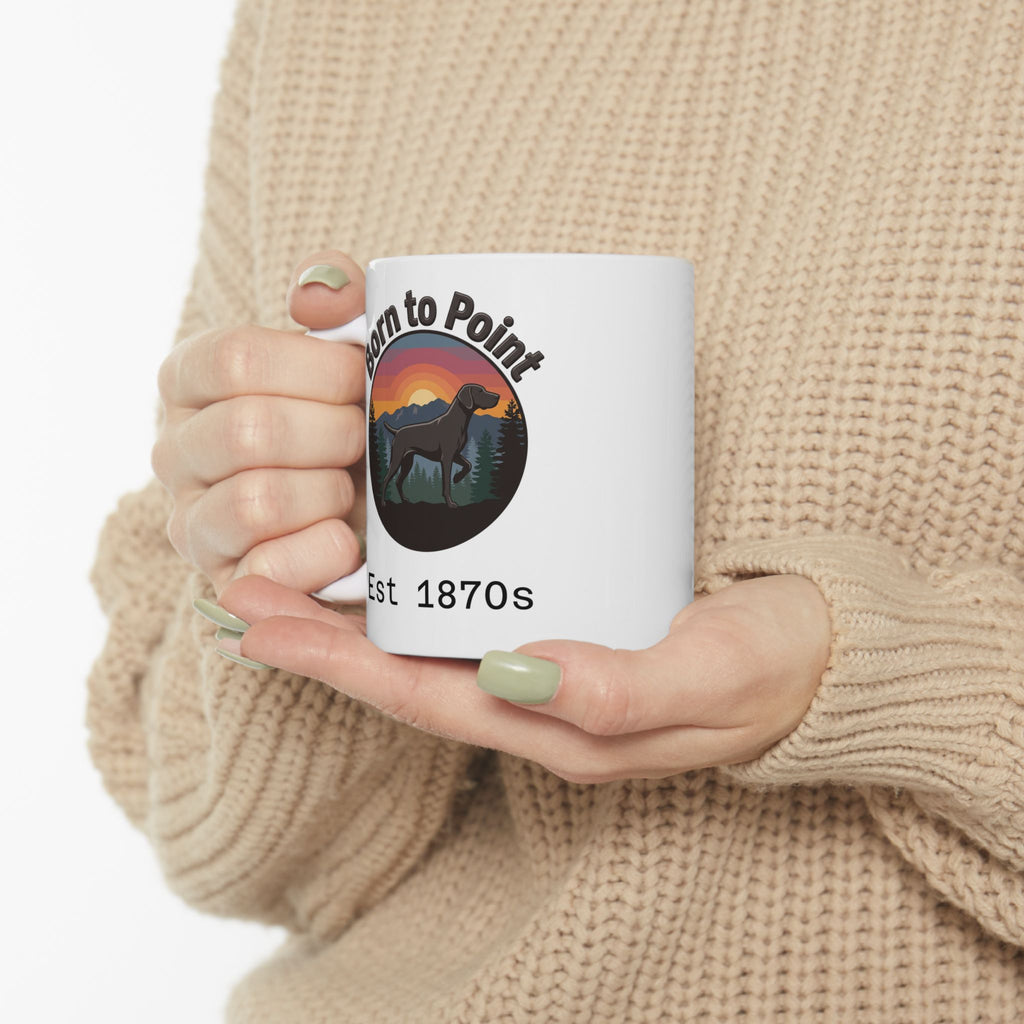 GSP Ceramic Mug — Born to Paint Vintage Sunset Logo (11oz & 15oz)