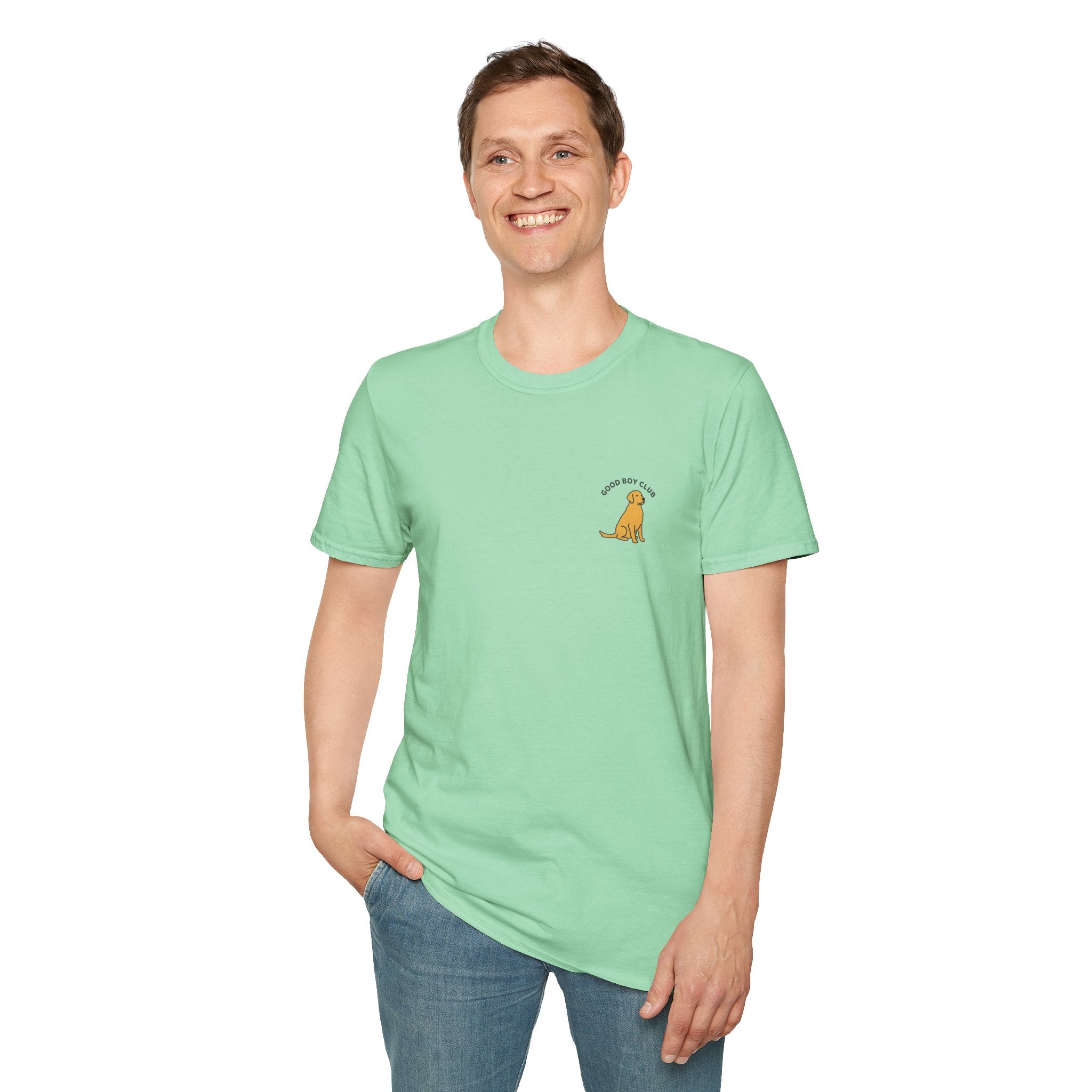 Golden Retriever Good Boy Club Print T-Shirt