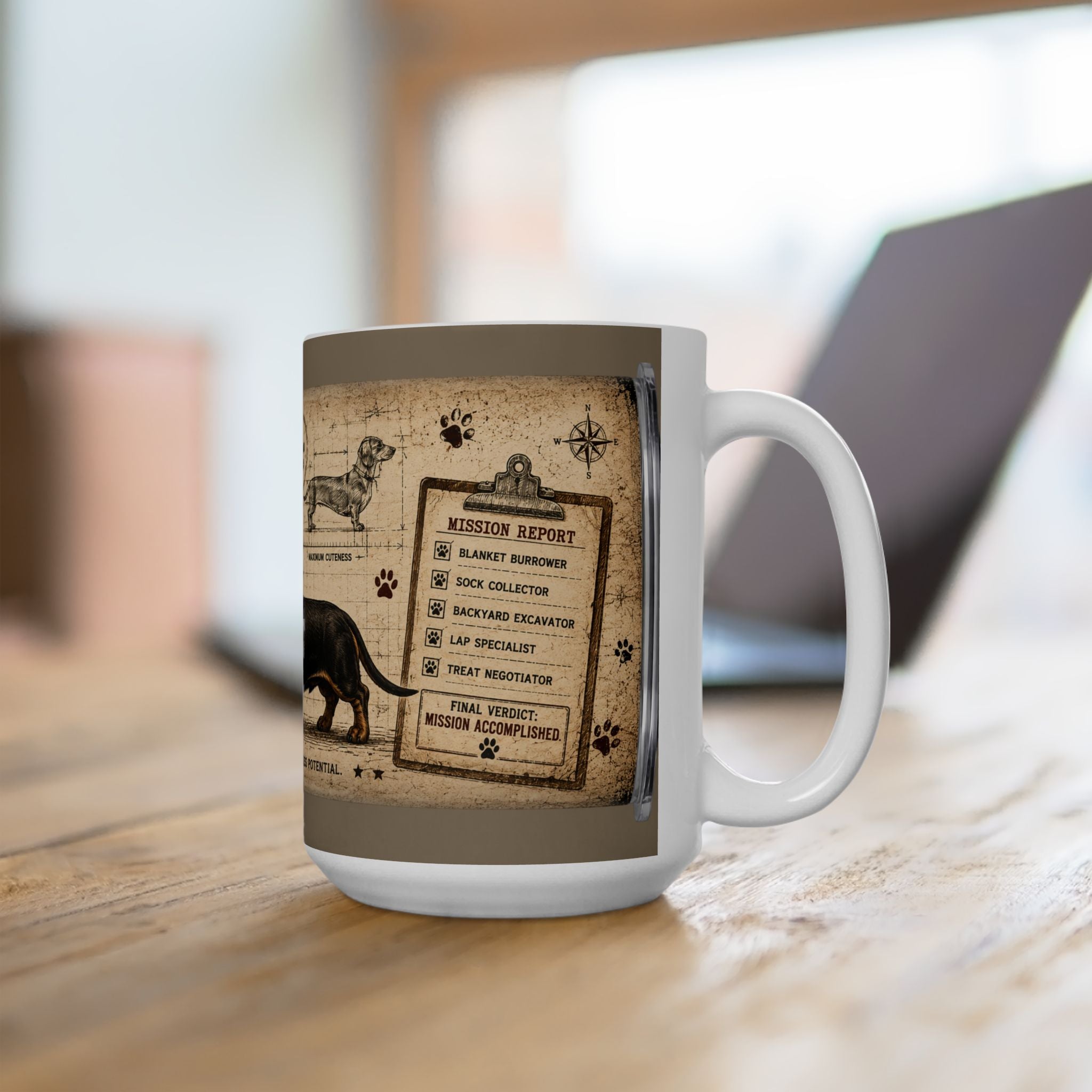 Dachshund Vintage Mug – “Long Dog, Big Dreams” 11oz/15oz