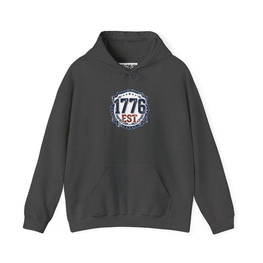 1776 Patriotic Hoodie — "Free Because of the Brave" Military Veteran Sweatshirt