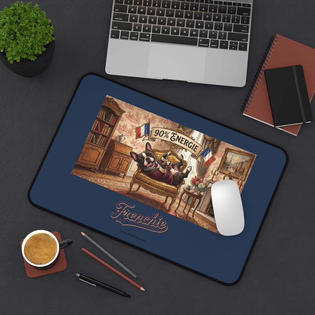 Frenchie Desk Mat – 90% Énergie French Bulldog Gaming/Office Mouse Pad