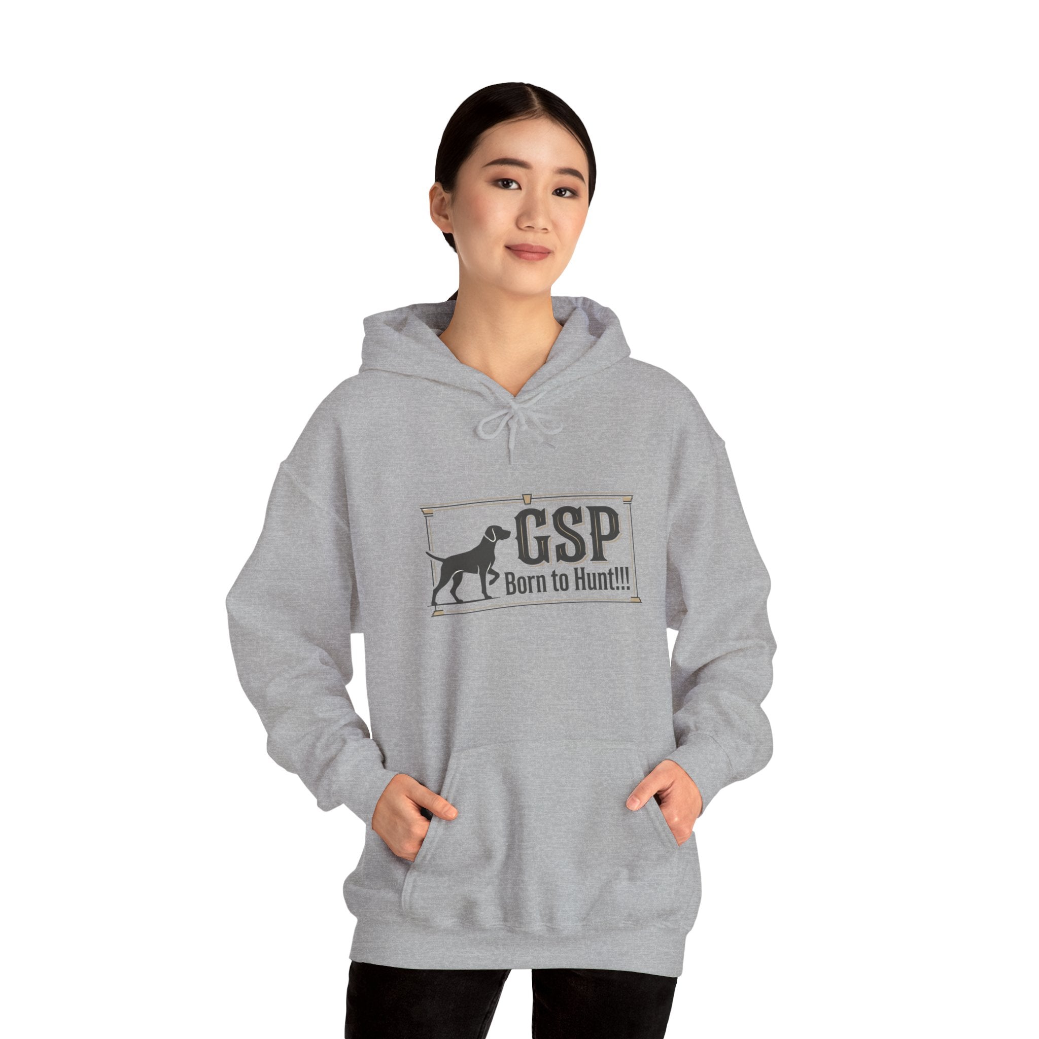 GSP 'Born to Hunt' Hoodie — German Shorthaired Pointer Blueprint Design