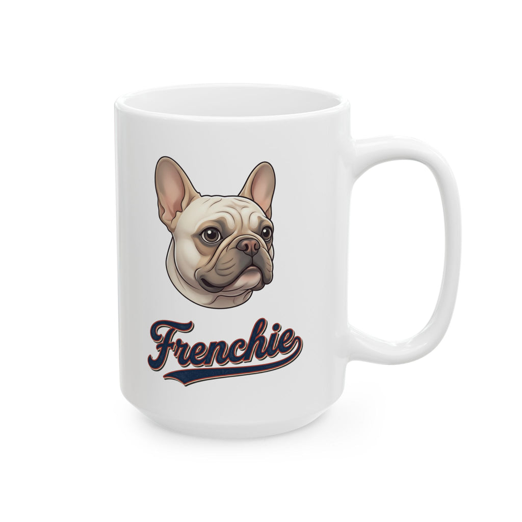 French Bulldog 90% Energy Ceramic Mug – Cozy Library & Fireplace Coffee Cup (11oz/15oz)