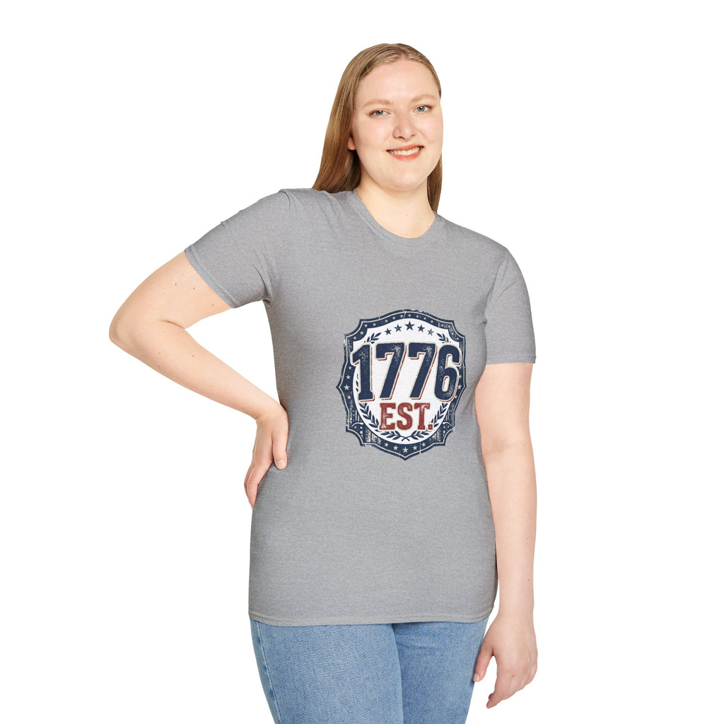 1776 Vintage Shield T-Shirt — Patriotic Independence Day Tee