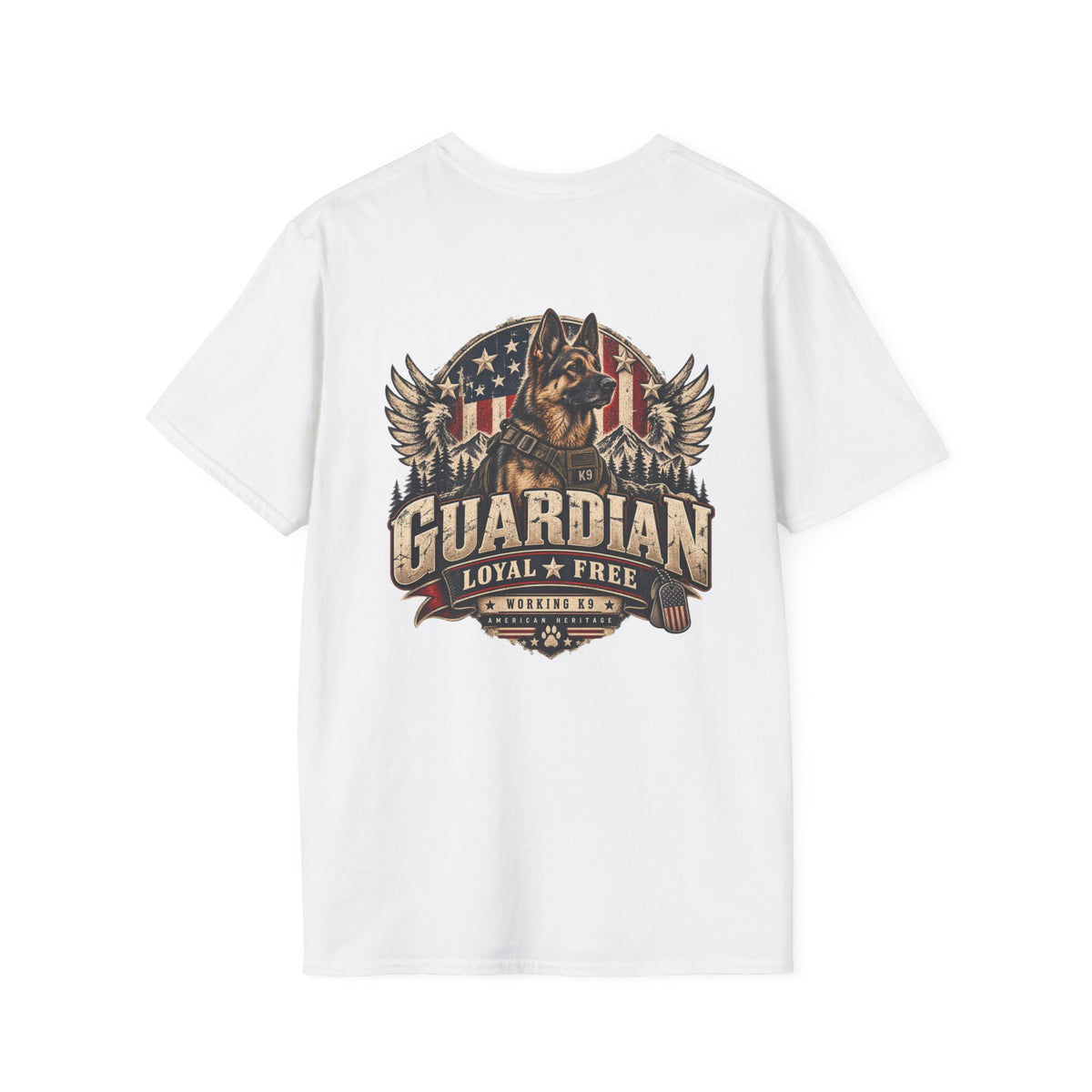 Guardian German Shepherd T-Shirt — Loyal & Free Patriotic K9 Tee