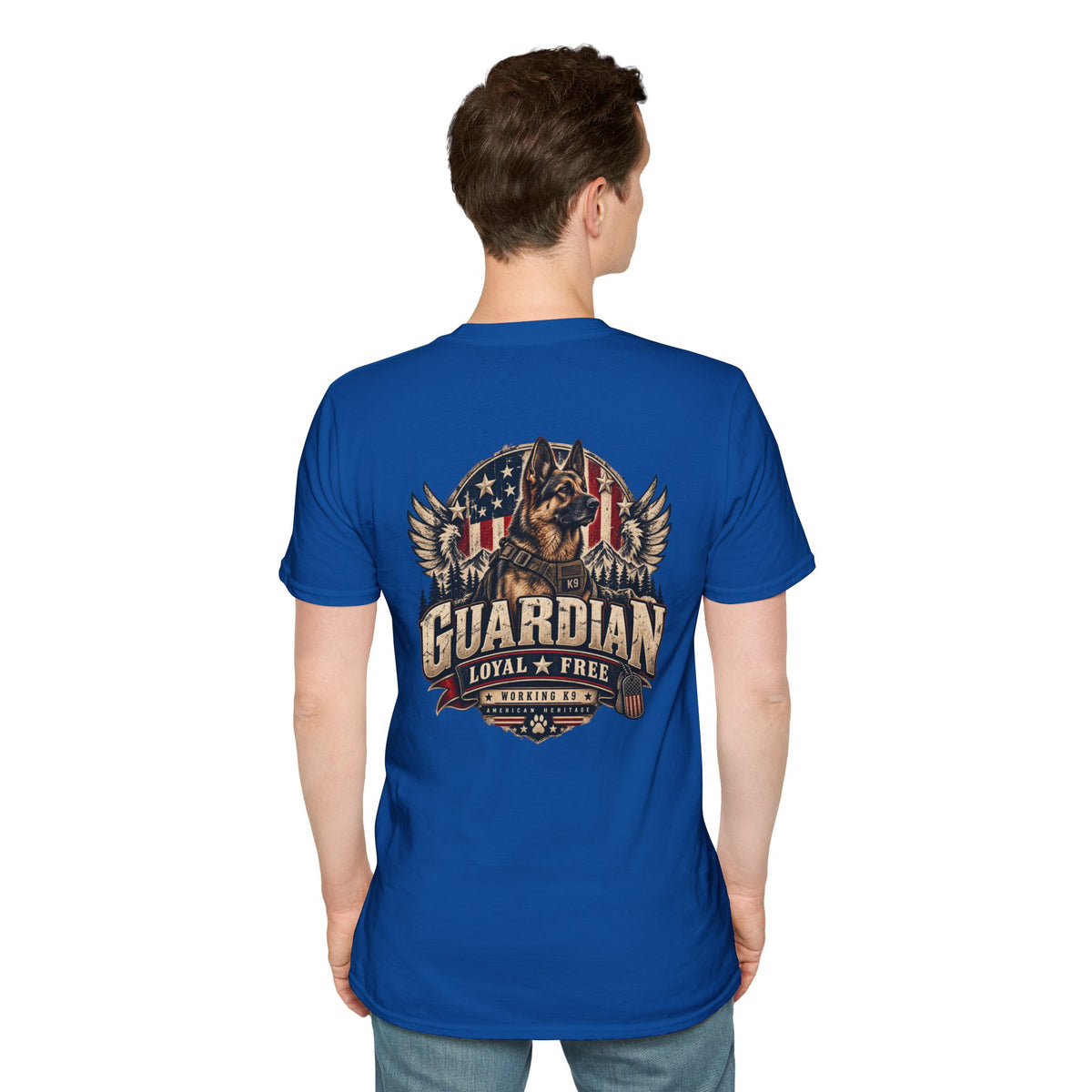 Guardian German Shepherd T-Shirt — Loyal & Free Patriotic K9 Tee