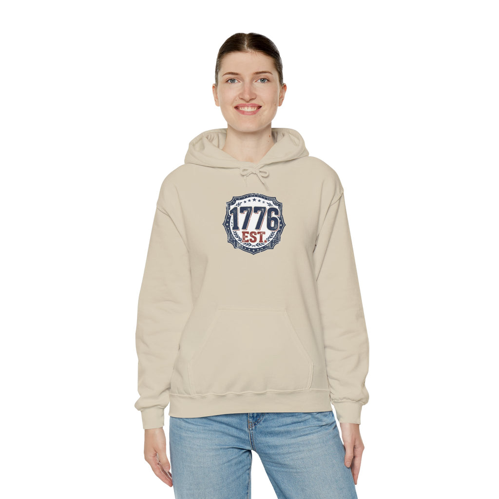 1776 Patriotic Hoodie — "Free Because of the Brave" Military Veteran Sweatshirt