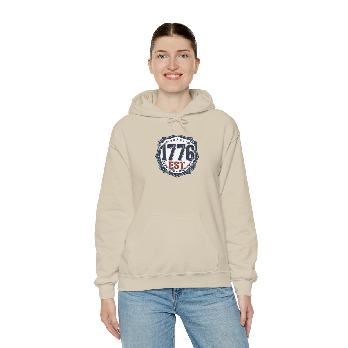 1776 Patriotic Hoodie — "Free Because of the Brave" Military Veteran Sweatshirt