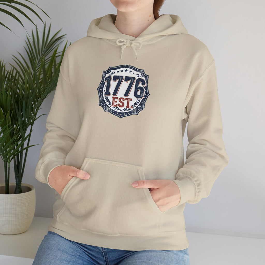 1776 Patriotic Hoodie — "Free Because of the Brave" Military Veteran Sweatshirt