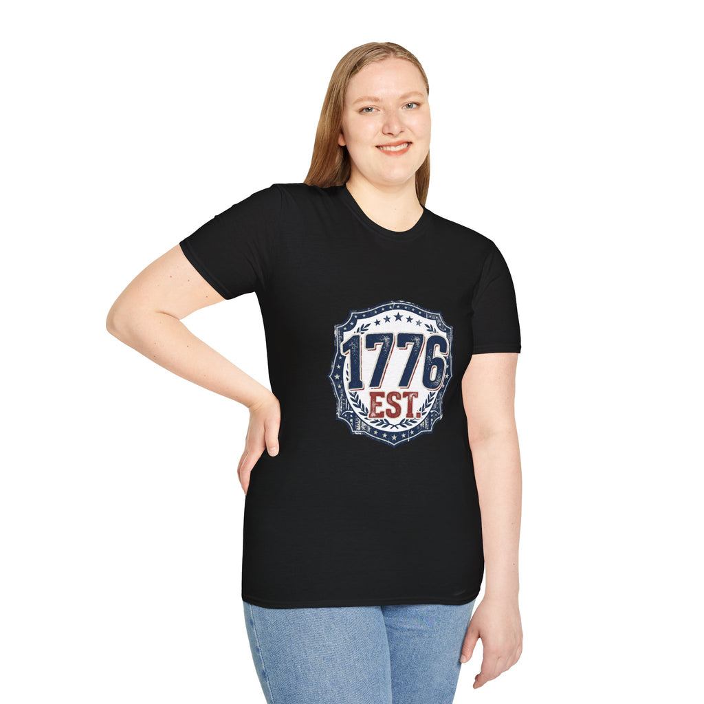 1776 Vintage Shield T-Shirt — Patriotic Independence Day Tee