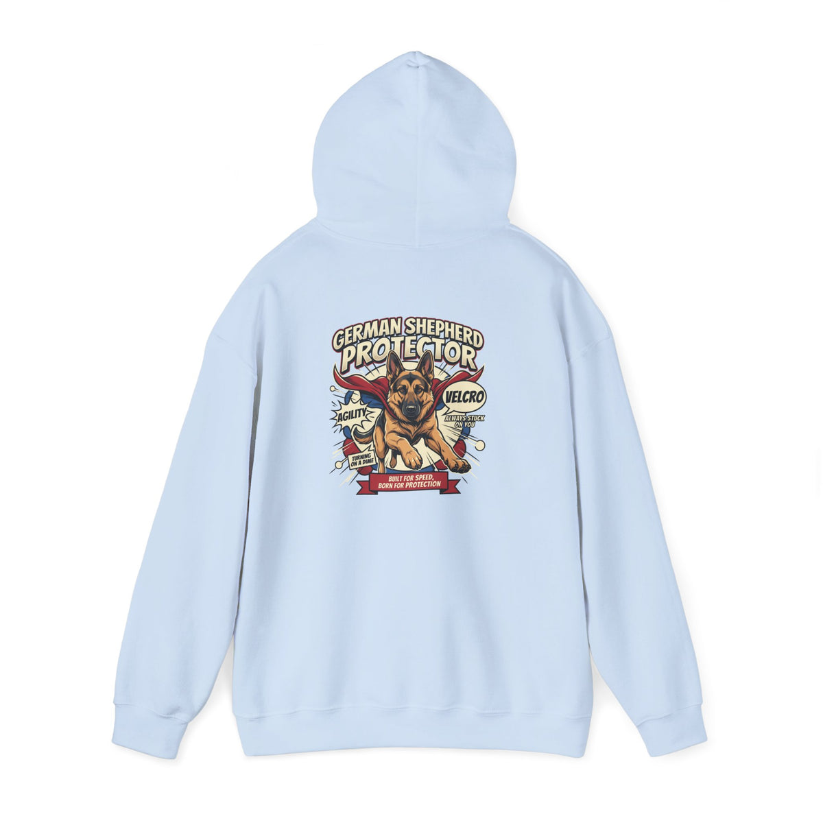 German Shepherd Protector Hoodie — "Not All Heroes Wear Capes" Dog Lover Pullover