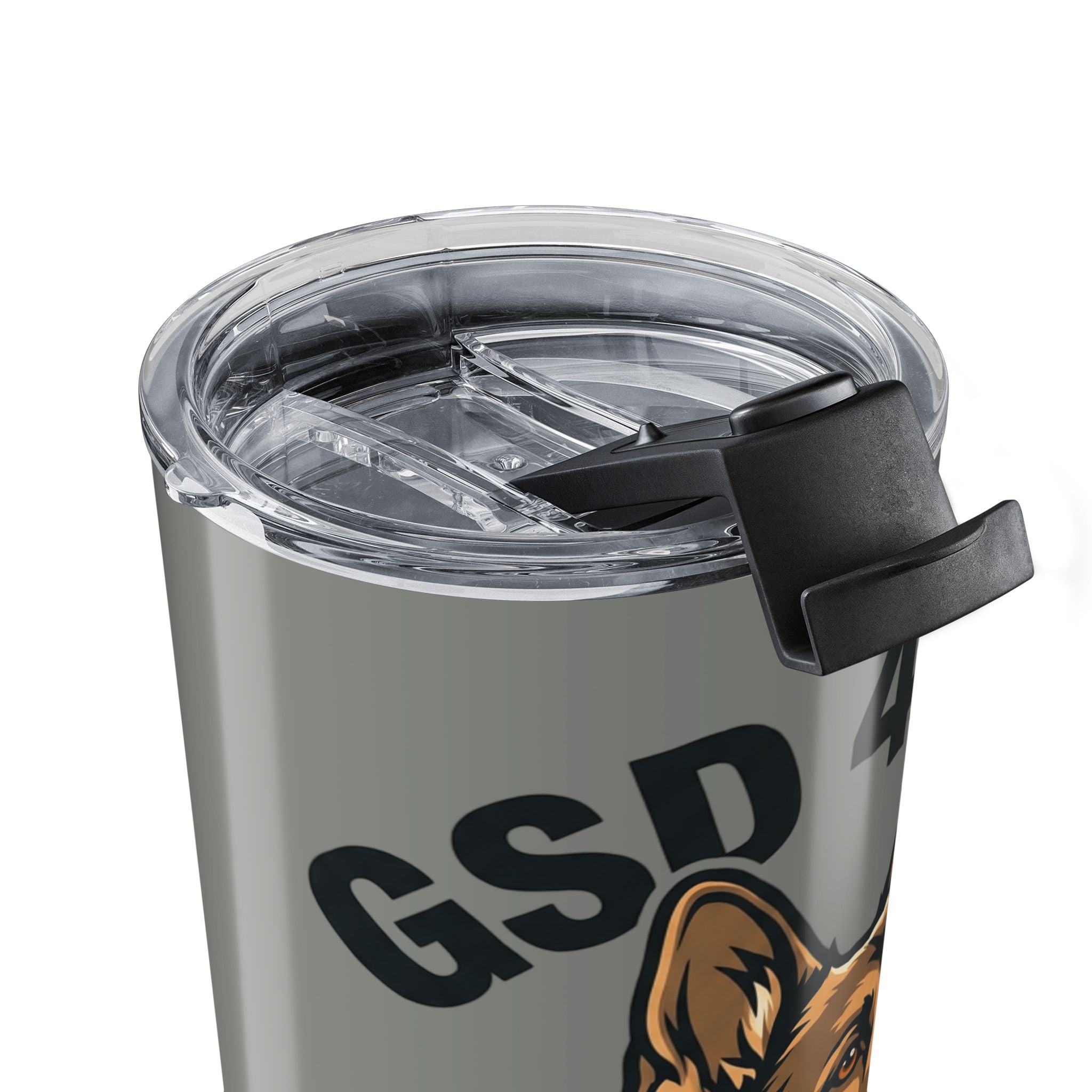 German Shepherd Tumbler 20oz — "GSD 4 Life: My Husband Is the Spare Human" Travel Mug