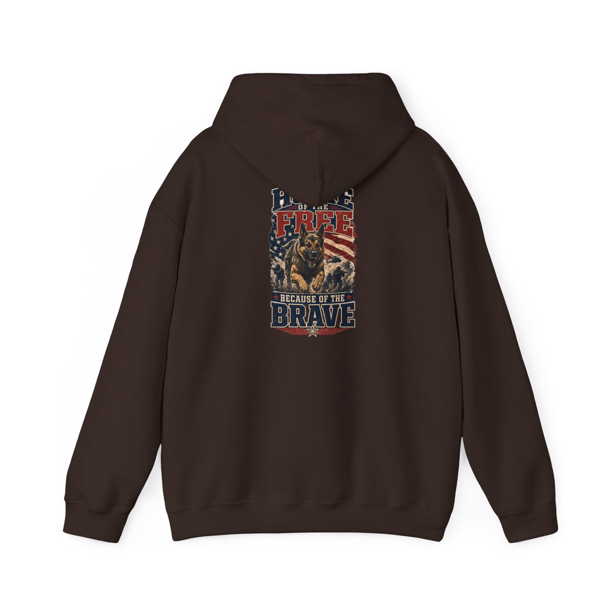 1776 Patriotic Hoodie — "Free Because of the Brave" Military Veteran Sweatshirt