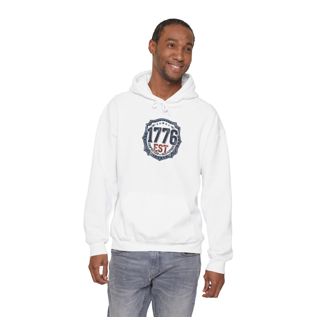 1776 Patriotic Hoodie — "Free Because of the Brave" Military Veteran Sweatshirt