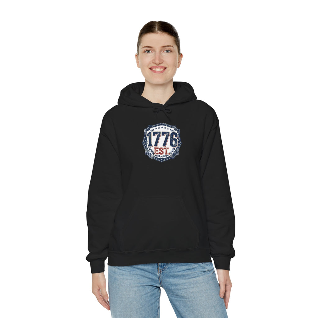 1776 Patriotic Hoodie — "Free Because of the Brave" Military Veteran Sweatshirt