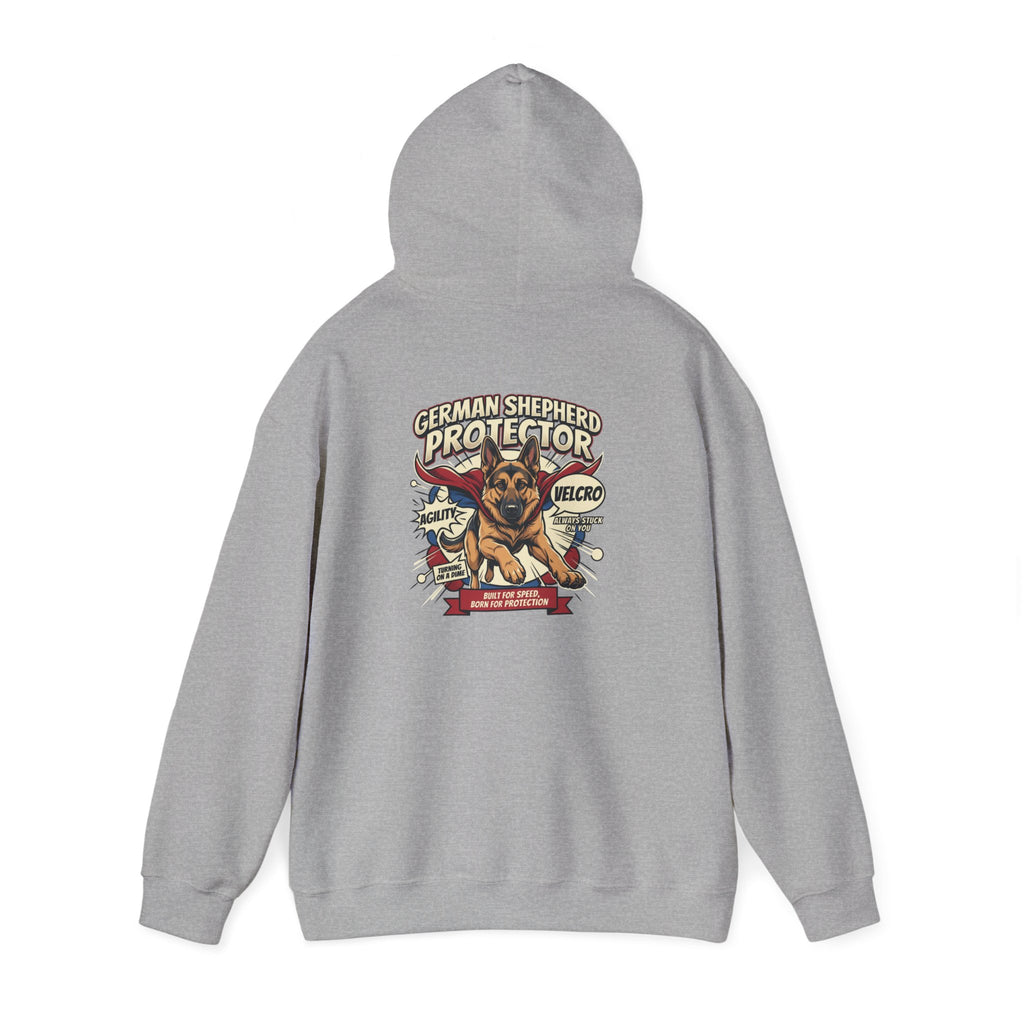 German Shepherd Protector Hoodie — "Not All Heroes Wear Capes" Dog Lover Pullover