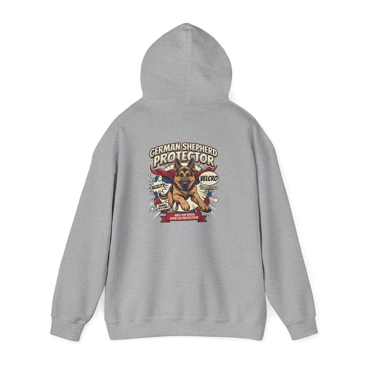 German Shepherd Protector Hoodie — "Not All Heroes Wear Capes" Dog Lover Pullover