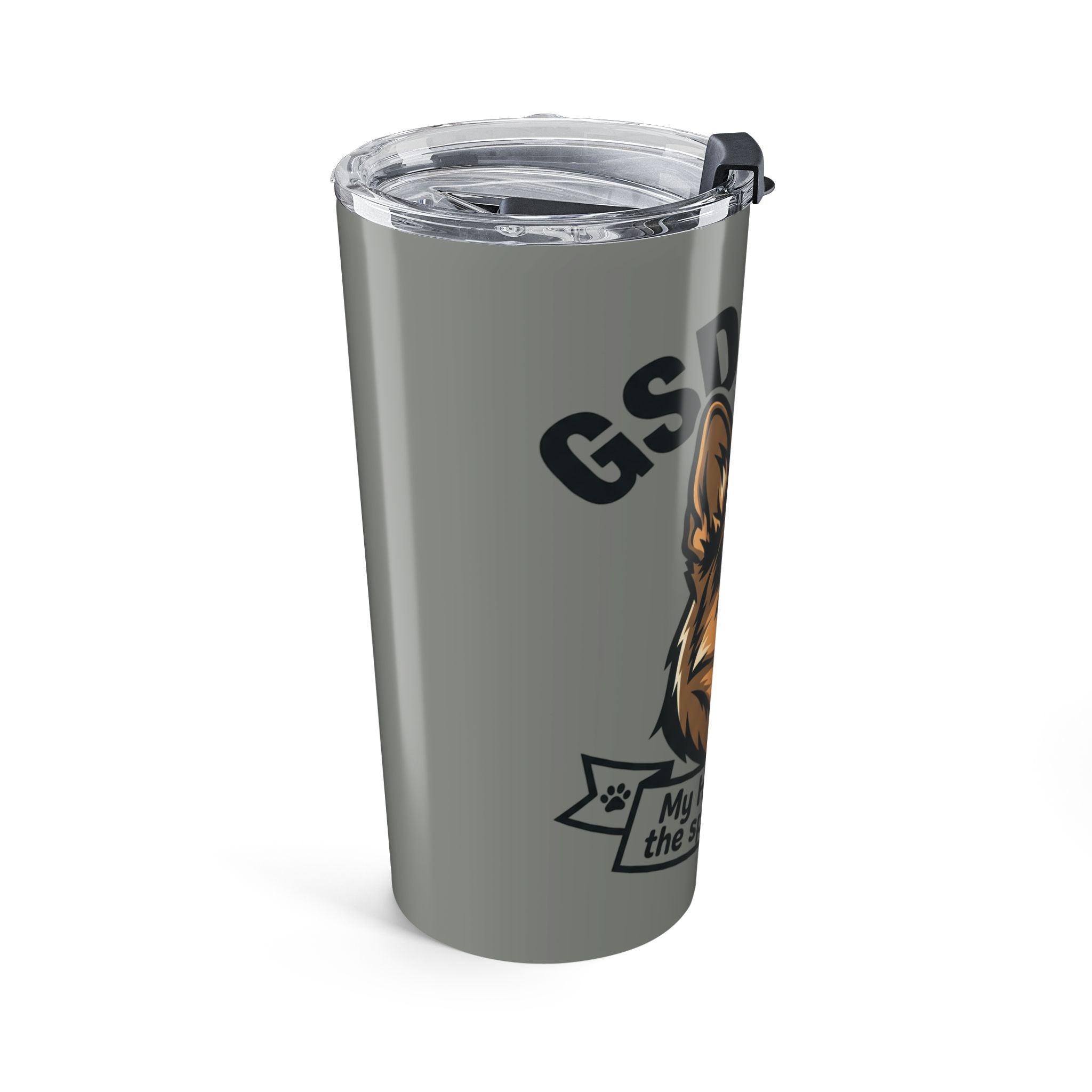 German Shepherd Tumbler 20oz — "GSD 4 Life: My Husband Is the Spare Human" Travel Mug