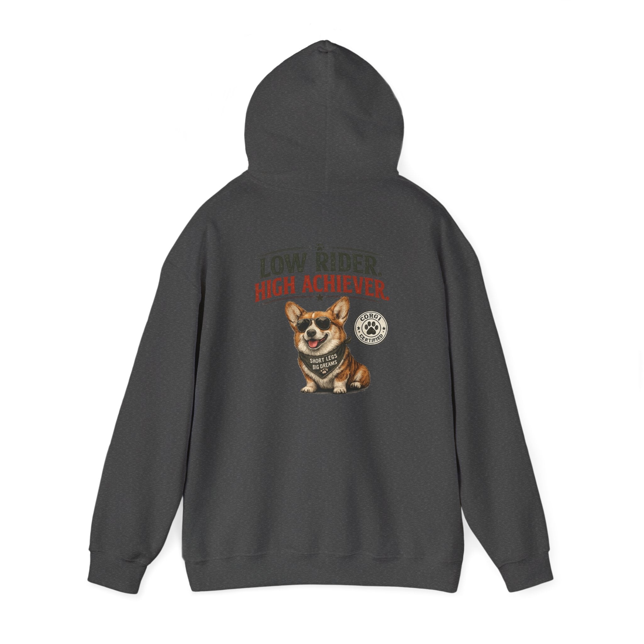 Corgi High Achiever Hoodie — 'Low Risk, High Achiever'