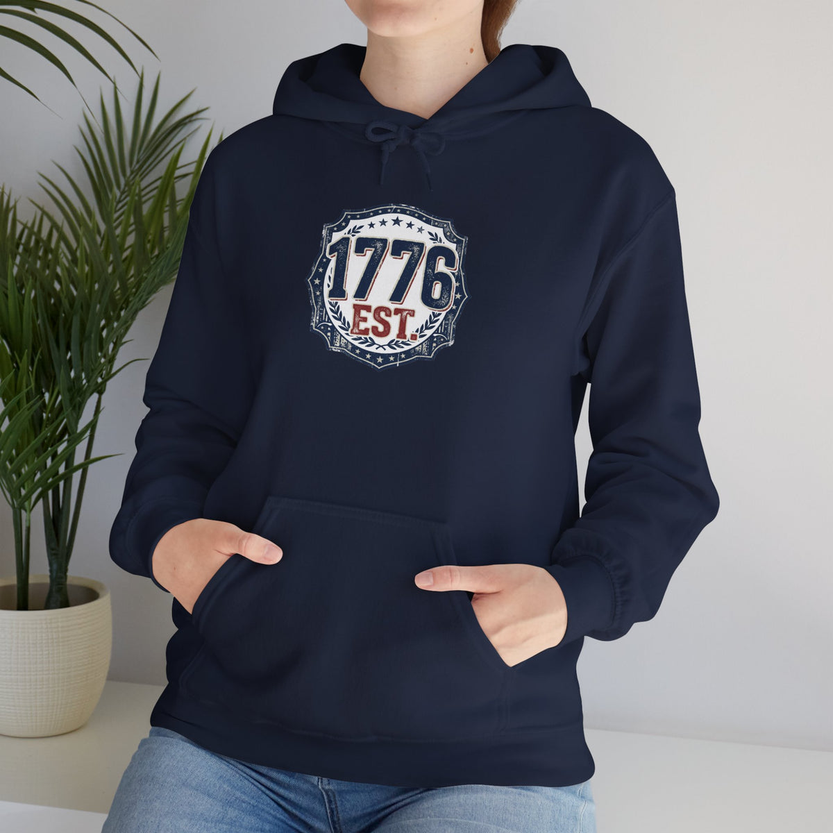 1776 Patriotic Hoodie — "Free Because of the Brave" Military Veteran Sweatshirt