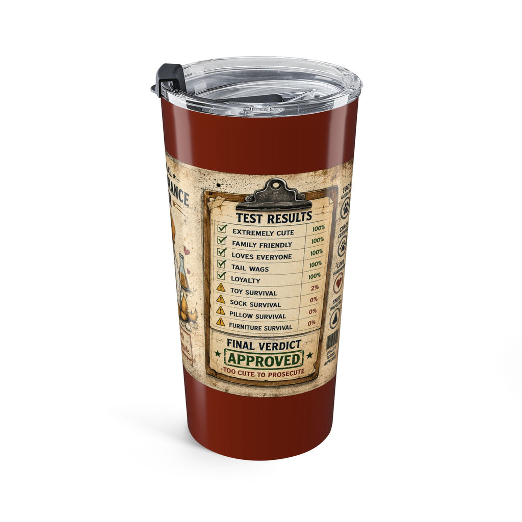 20oz Tumbler — "Professional Quality Assurance Tester" Cute Dog Lab Tech Travel Mug